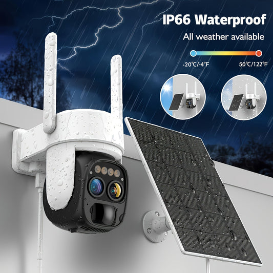 Solar Wireless Security Camera Outdoor 360° HD Zoom-1